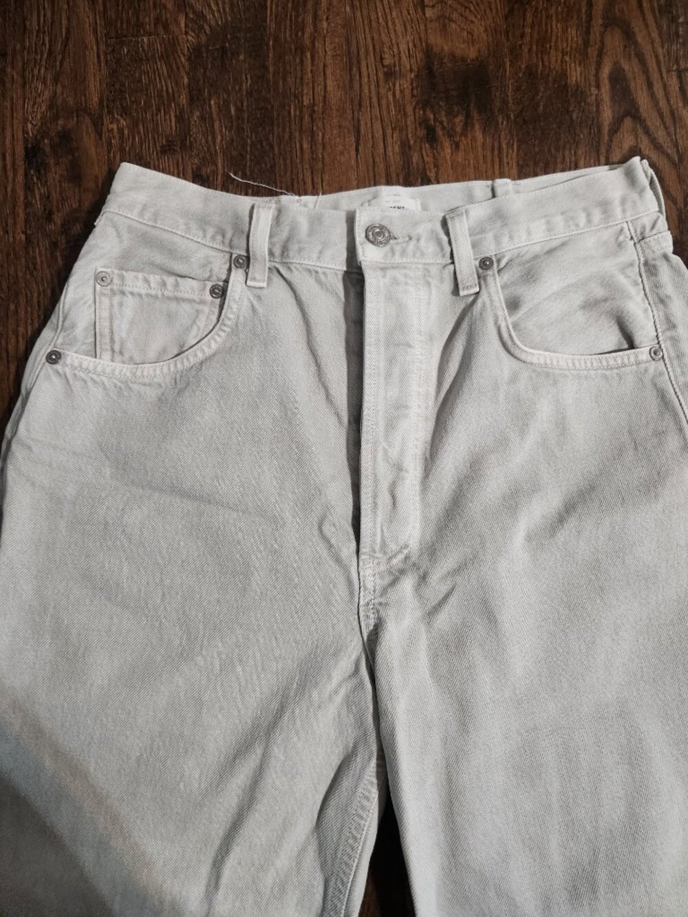 Citizens of Humanity Horseshoe Barrel Wide Leg Jeans Light Grey size 27 - Picture 3 of 10